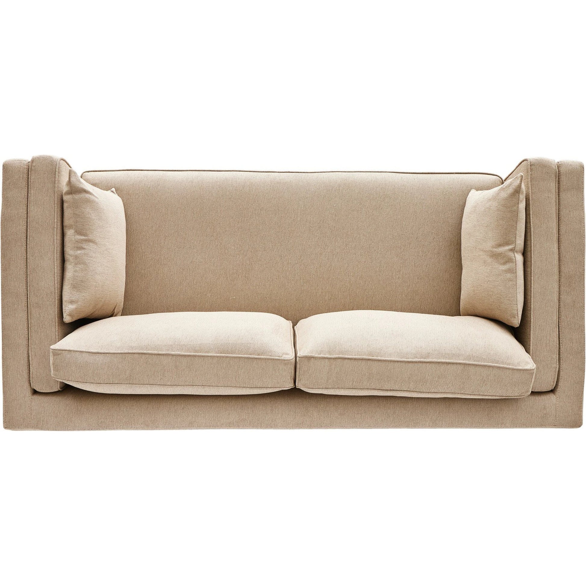 Lawrence Sofa by Four Hands in nova taupe, dark auburn. Made from 100% polyester, solid rosa morada, pine plywood in a transitional style.