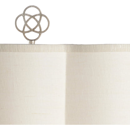 Cornelia Lamp by Wildwood in snow white glaze, antique silver leaf. Made from ceramic, porcelain in a transitional style.