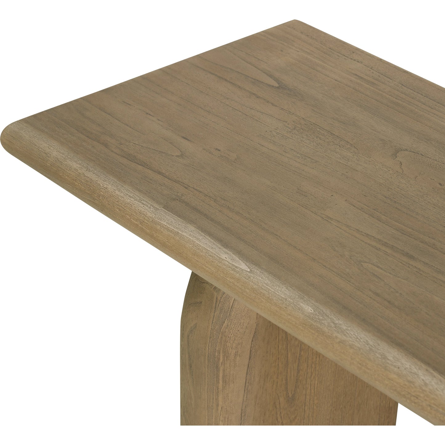 026 SI-1977816 | Closeup | Sorrento Dining Bench by Four Hands in aged drift mindi. Made from mindi solid in a eclectic & global style.