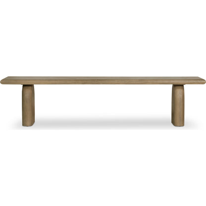 Sorrento Dining Bench by Four Hands in aged drift mindi. Made from mindi solid in a eclectic & global style.
