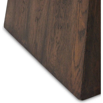 Brisa Round Dining Table by Four Hands in grey tobacco oak, dune onyx. Made from onyx, solid oak, engineered hardwood in a modern style.