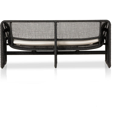 Selma Outdoor Sofa by Four Hands in venao ivory. Made from 100% olefin, 100% polyethylene, 91% polyurethane foam pad, 9% polyester fiber batting in a modern style.
