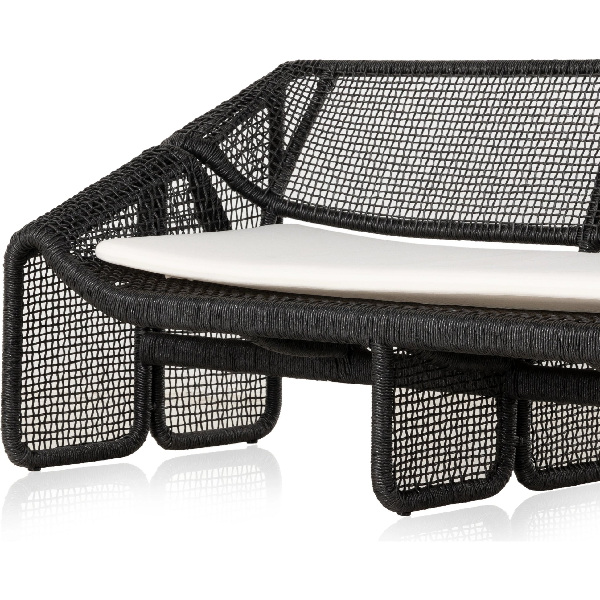 Selma Outdoor Sofa by Four Hands in venao ivory. Made from 100% olefin, 100% polyethylene, 91% polyurethane foam pad, 9% polyester fiber batting in a modern style.