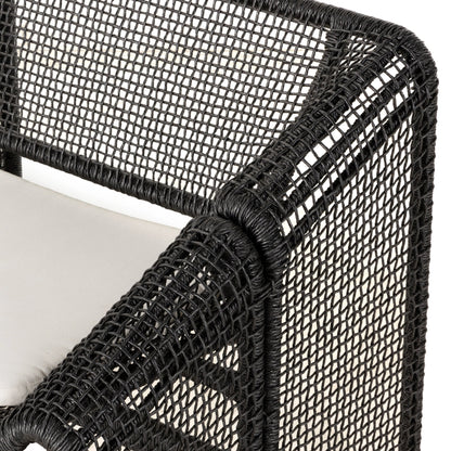 Selma Outdoor Sofa by Four Hands in venao ivory. Made from 100% olefin, 100% polyethylene, 91% polyurethane foam pad, 9% polyester fiber batting in a modern style.