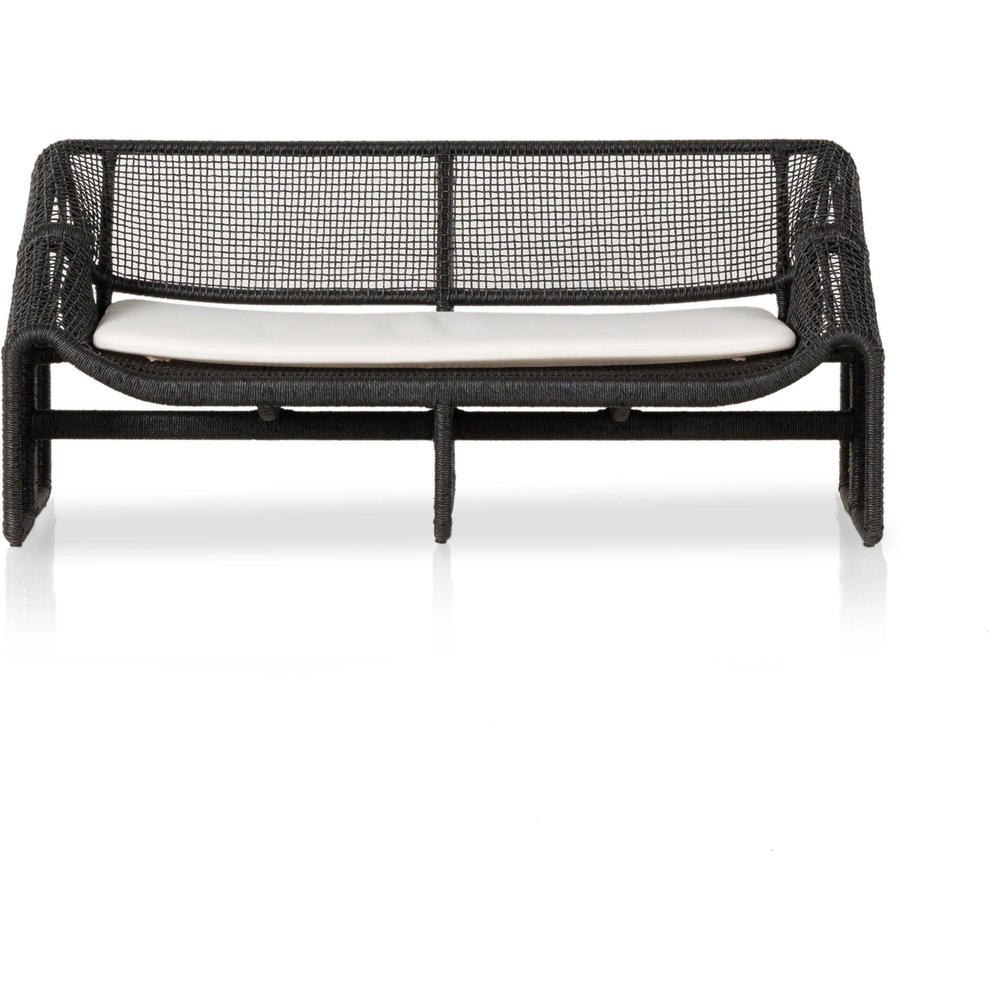 Selma Outdoor Sofa by Four Hands in venao ivory. Made from 100% olefin, 100% polyethylene, 91% polyurethane foam pad, 9% polyester fiber batting in a modern style.