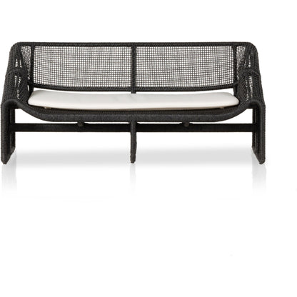 Selma Outdoor Sofa by Four Hands in venao ivory. Made from 100% olefin, 100% polyethylene, 91% polyurethane foam pad, 9% polyester fiber batting in a modern style.