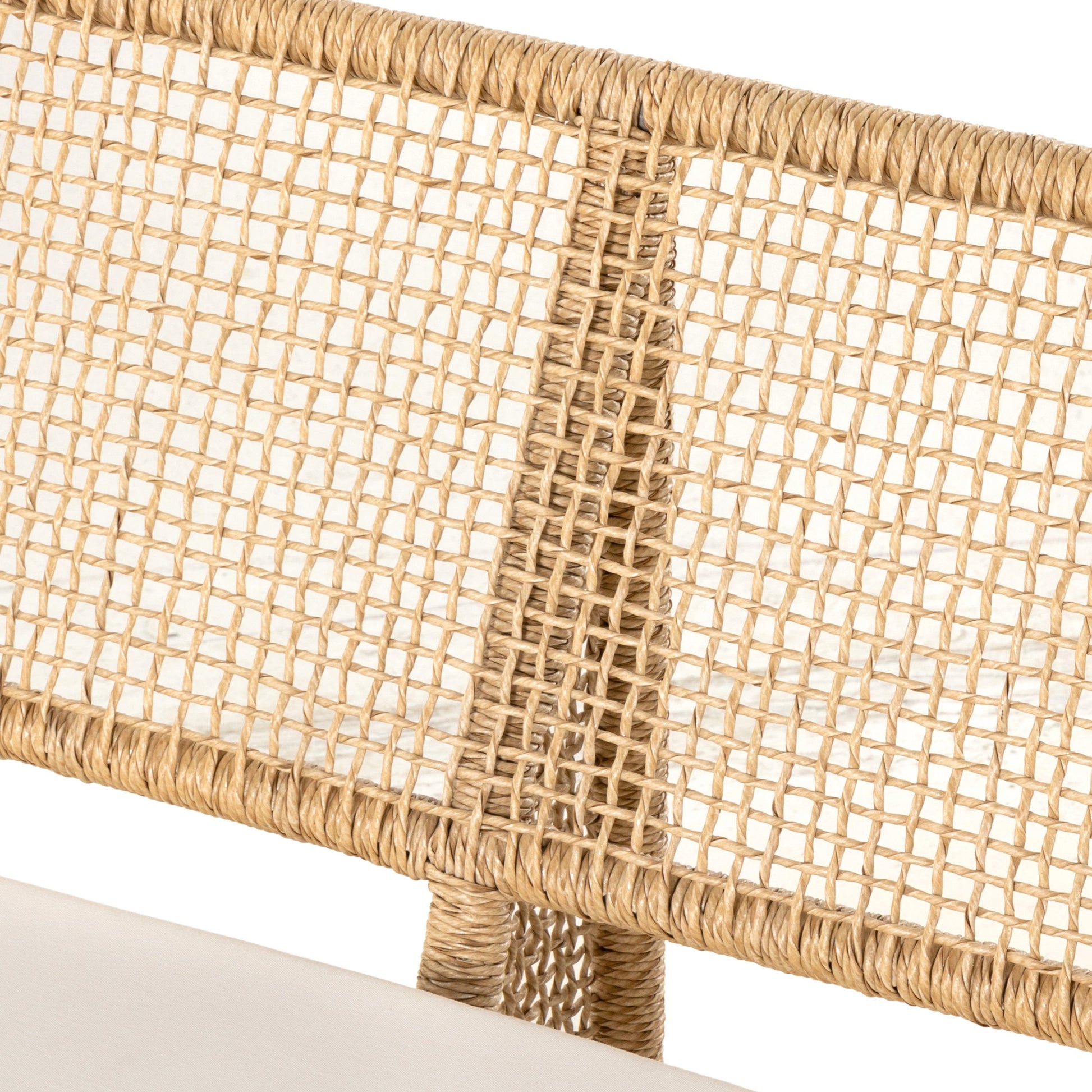 Selma Outdoor Sofa by Four Hands in venao ivory. Made from 100% olefin, 100% polyethylene, 91% polyurethane foam pad, 9% polyester fiber batting in a modern style.