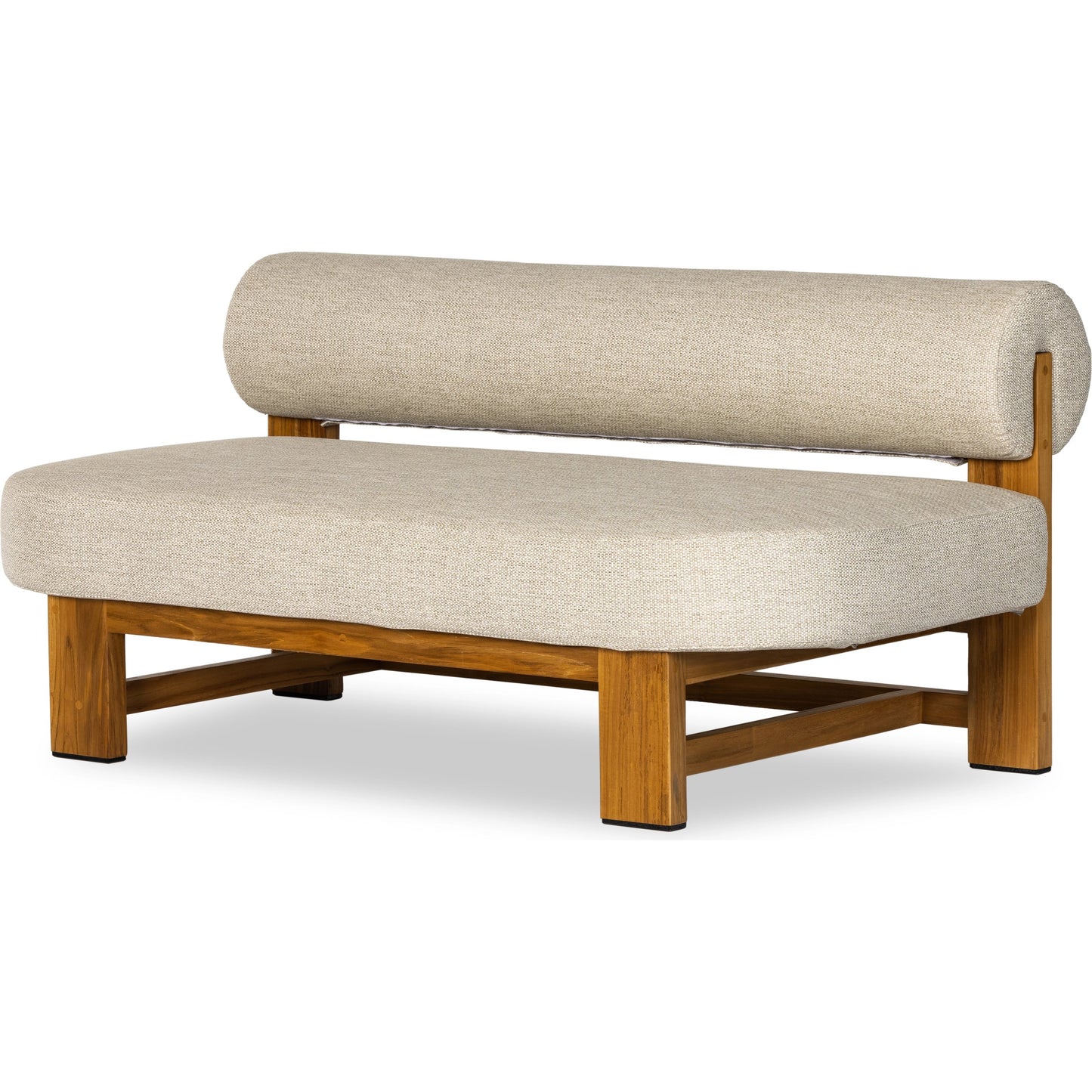 001 SI-1977527 | Additional Silo | Malta Outdoor Sofa by Four Hands in faye sand. Made from 100% olefin, solid fsc®-certified teak, 91% polyurethane foam pad, 9% polyester fiber batting in a modern style.