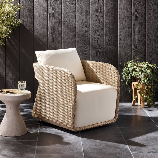 Geneva Outdoor Swivel Chair by Four Hands. Made from unique in a modern style.