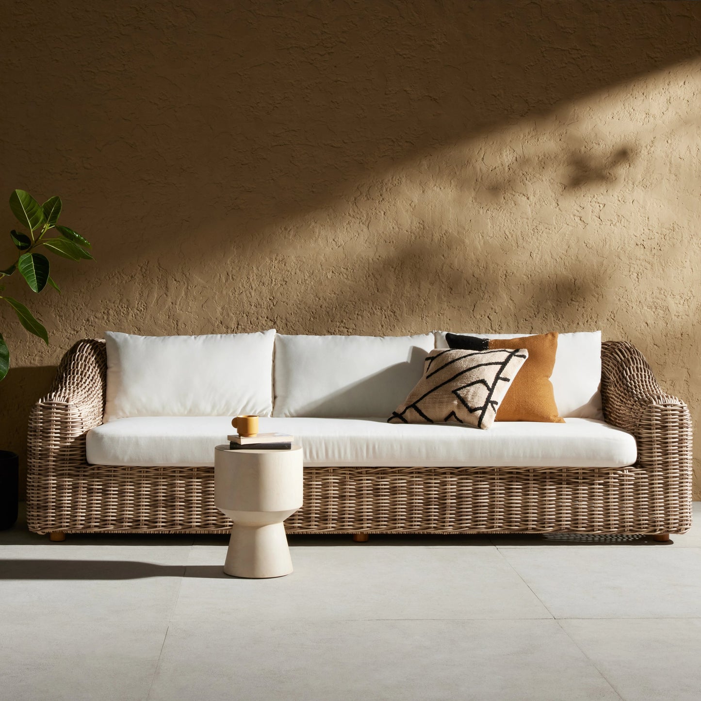024 SI-1977570 | Lifestyle | Messina Outdoor Sofa by Four Hands. Made from unique in a modern style.