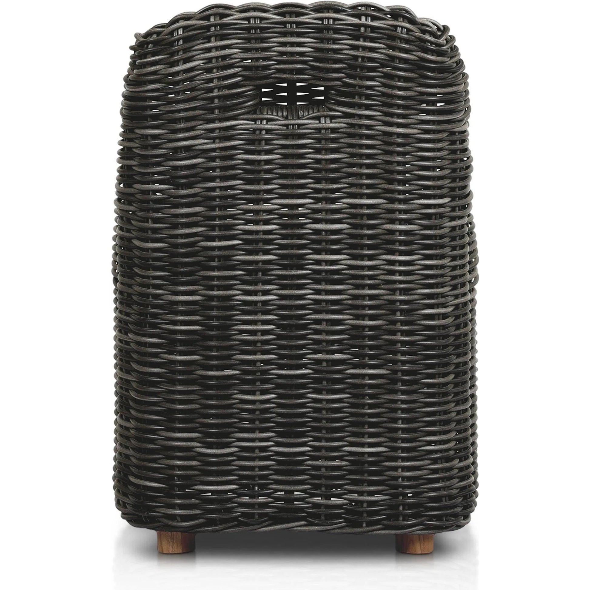 Messina Outdoor Dining Chair by Four Hands in venao ivory, natural teak-fsc, chunky charcoal woven. Made from 100% olefin, solid fsc®-certified teak, 100% polyethylene in a cottage & farmhouse style.