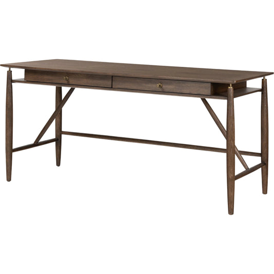 Markia Desk by Four Hands in aged oak veneer. Made from oak veneer, solid oak in a modern style.