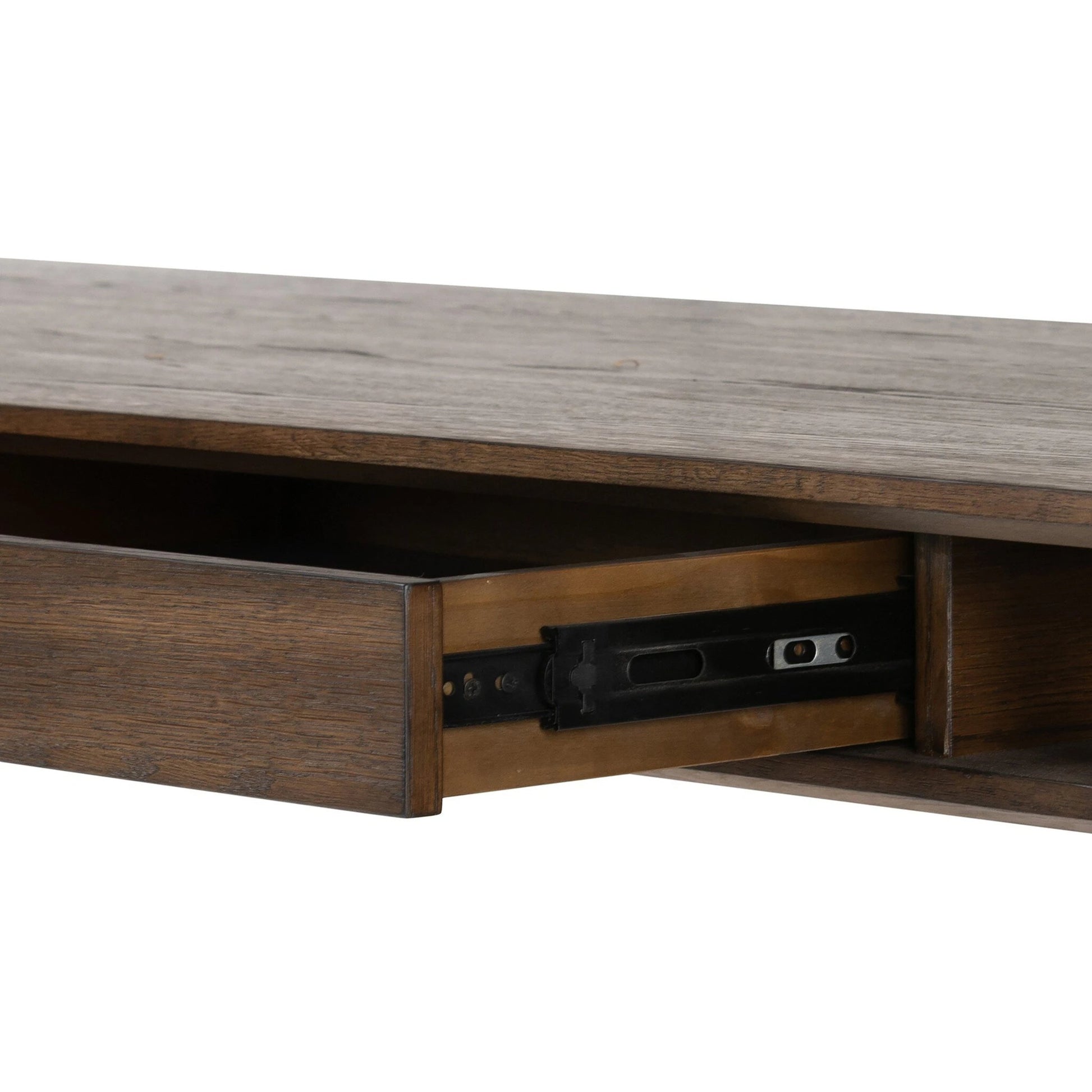 Markia Desk by Four Hands in aged oak veneer. Made from oak veneer, solid oak in a modern style.