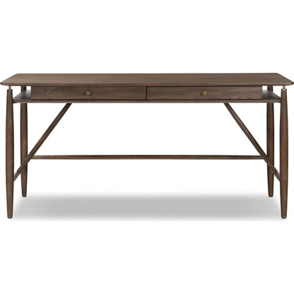 Markia Desk by Four Hands in aged oak veneer. Made from oak veneer, solid oak in a modern style.