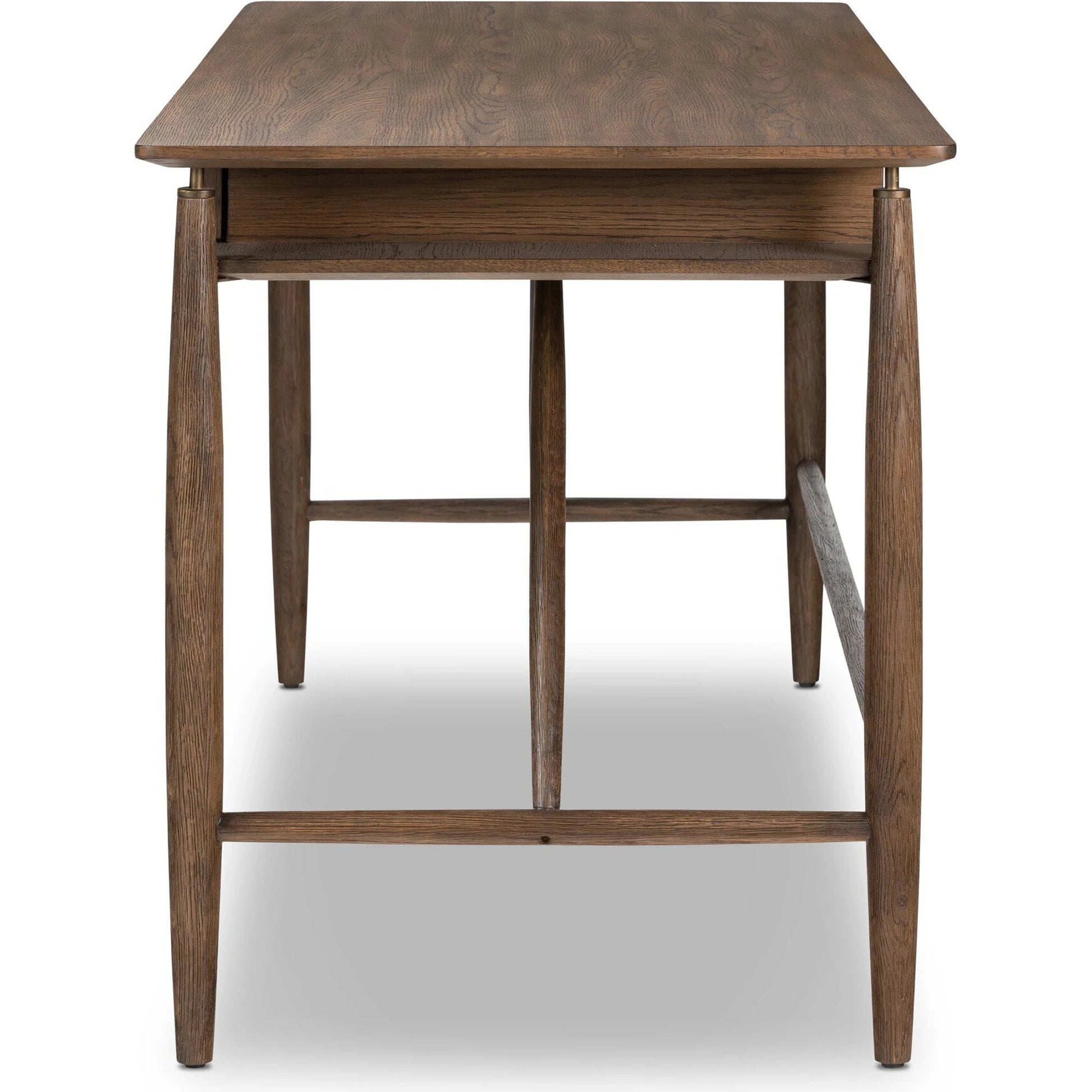 Markia Desk by Four Hands in aged oak veneer. Made from oak veneer, solid oak in a modern style.