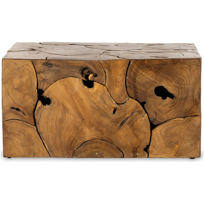 Tomlin Outdoor Bunching Table by Four Hands in teak root. Made from solid teak in a modern style.