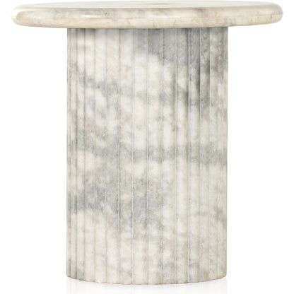 Oranda End Table by Four Hands. Made from solid marble, engineered hardwood in a modern style.