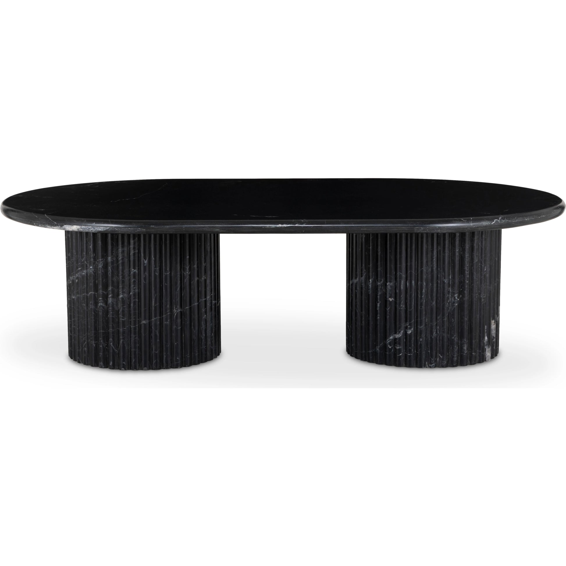 Oranda Coffee Table by Four Hands in polished white marble. Made from solid marble, engineered hardwood in a modern style.