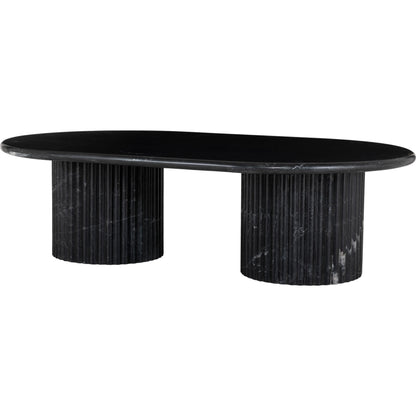 Oranda Coffee Table by Four Hands in polished white marble. Made from solid marble, engineered hardwood in a modern style.