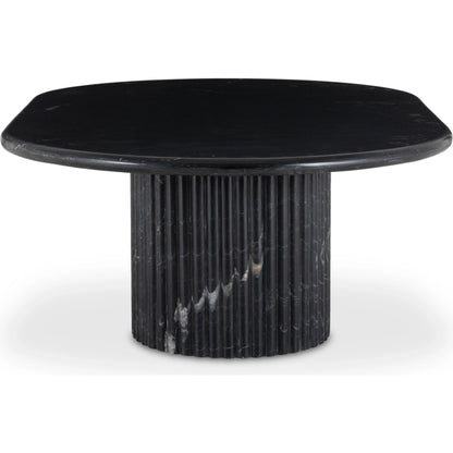 Oranda Coffee Table by Four Hands in polished white marble. Made from solid marble, engineered hardwood in a modern style.