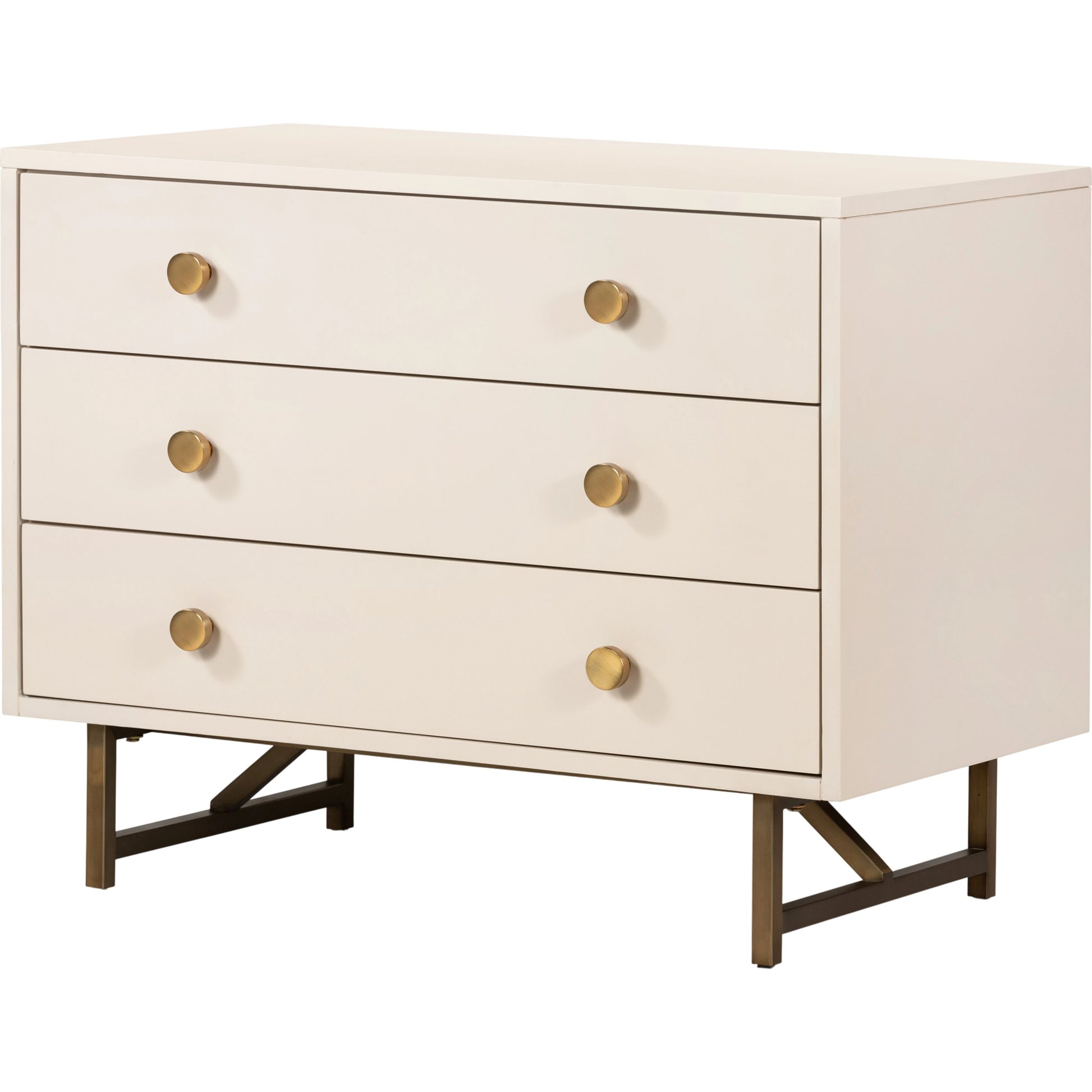 Van Rectangular Nightstand by Four Hands in alabaster. Made from engineered hardwood, stainless steel, iron in a modern style.