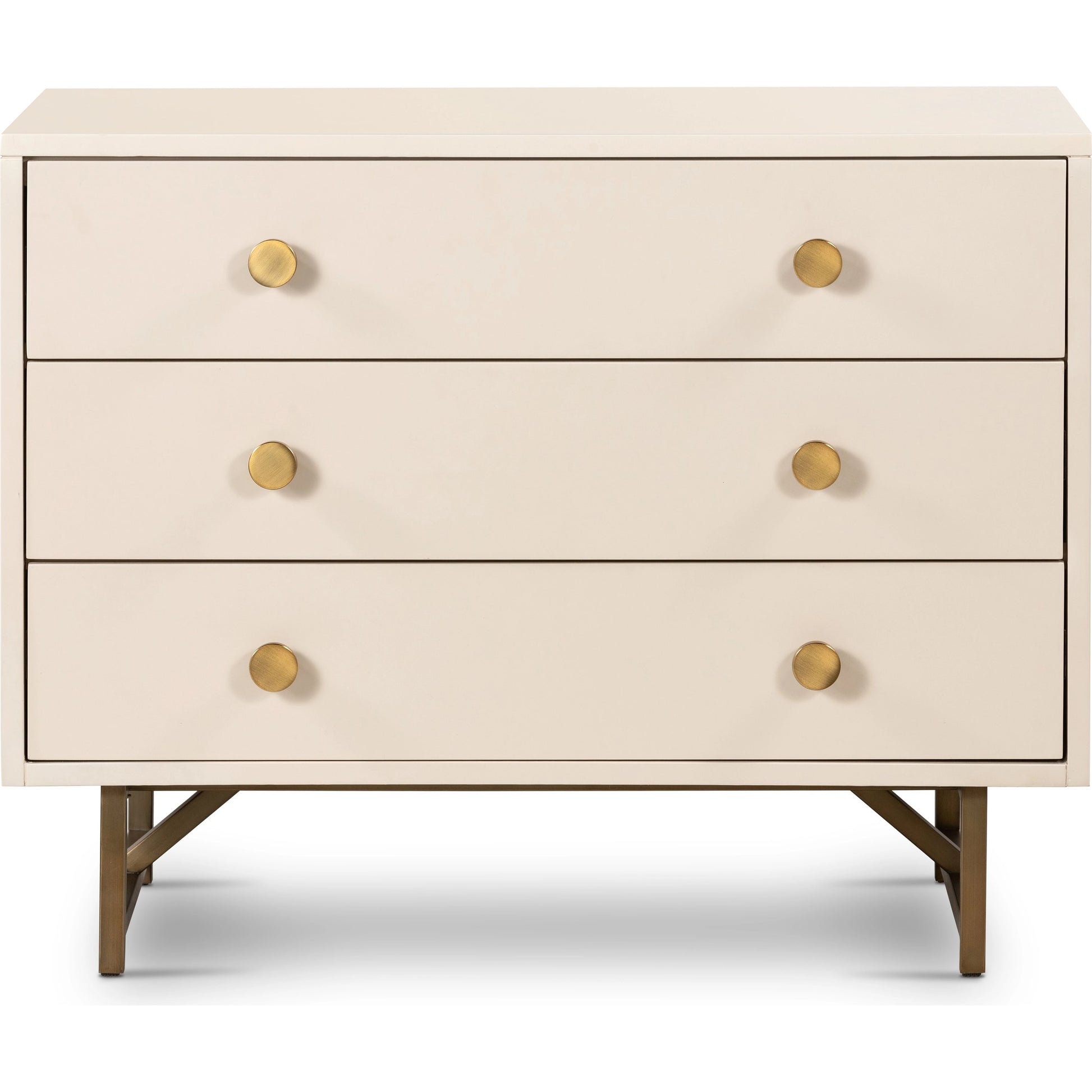 Van Rectangular Nightstand by Four Hands in alabaster. Made from engineered hardwood, stainless steel, iron in a modern style.