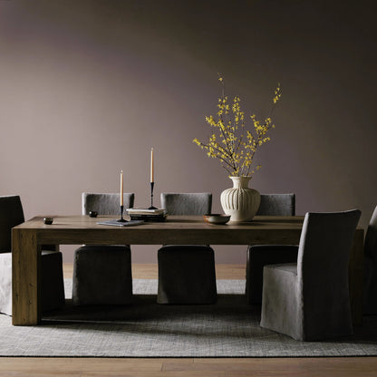 Abaso Dining Table by Four Hands. Made from thick oak veneer, engineered hardwood in a modern style.