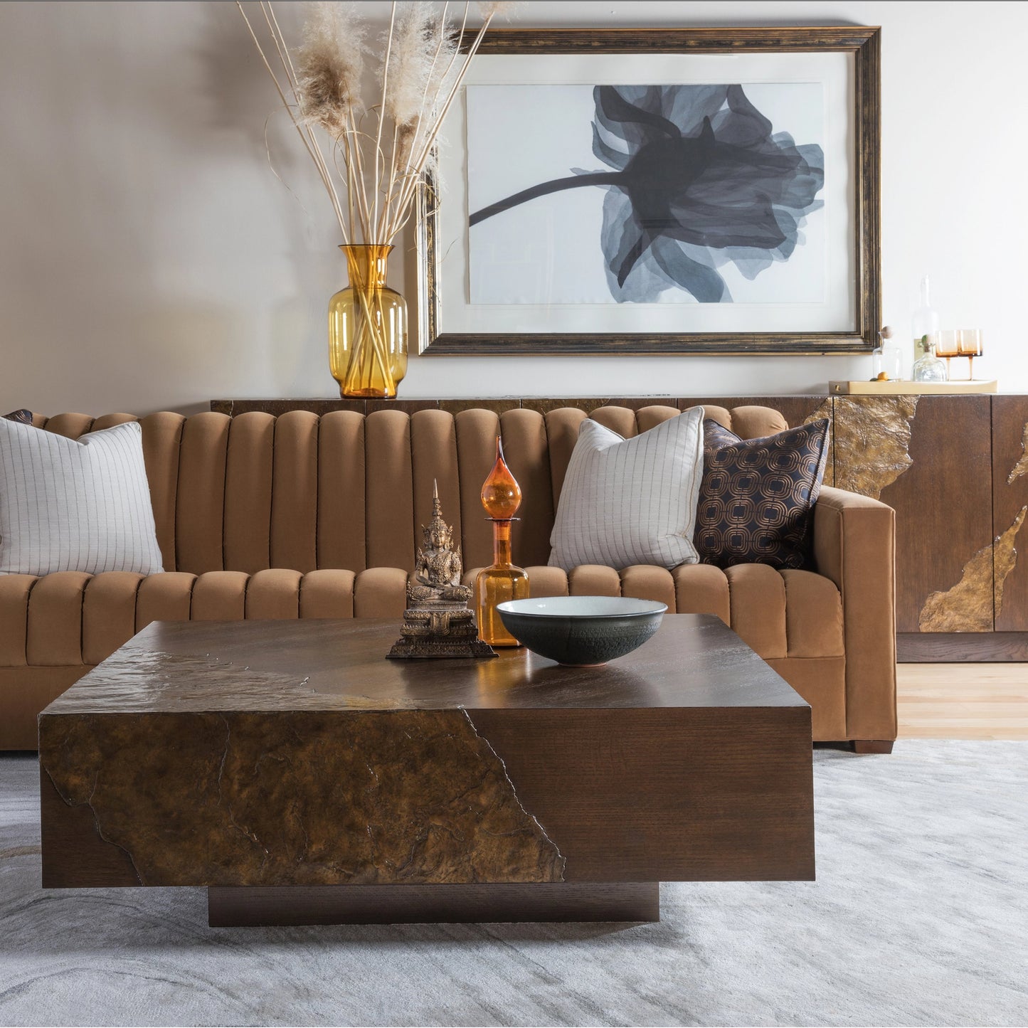 006 SI-2136947 | Lifestyle | Contango Square Cocktail Table by Artistica Home in dark brown. Made from unique in a modern style.