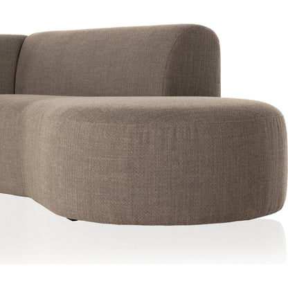 Kipton 2-Piece Sectional by Four Hands in gibson mink. Made from 97% polyester, 3% acrylic, solid pine, 98% polyurethane foam, 2% fiber in a modern style.