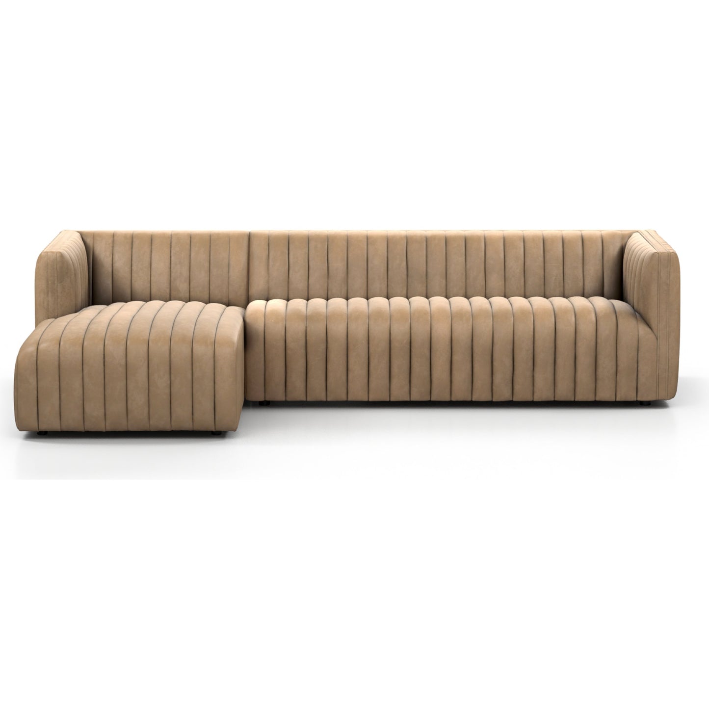021 SI-1900990 | Additional Silo | Augustine 2-Piece Sectional by Four Hands in palermo drift. Made from top grain leather, poplar plywood, 100% polyester in a coastal style.