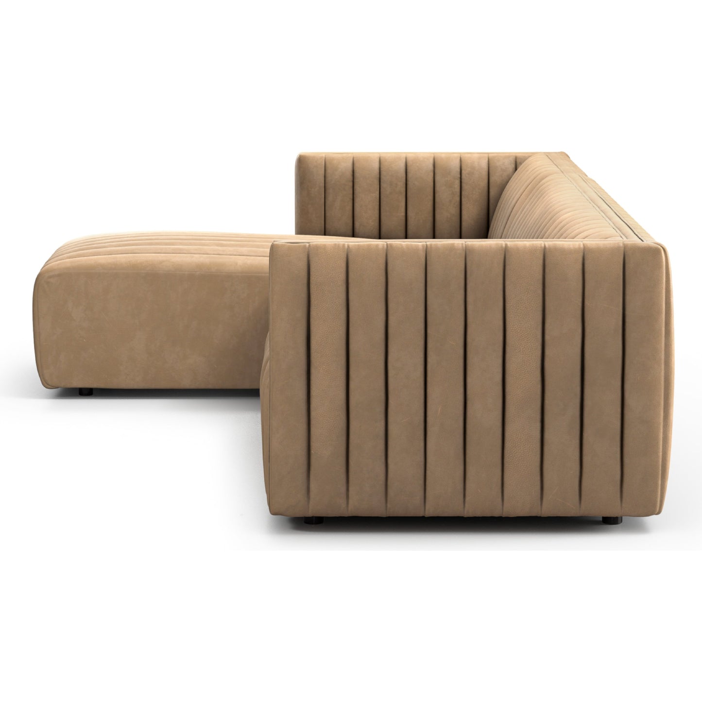 038 SI-1900990 | Additional Silo | Augustine 2-Piece Sectional by Four Hands in palermo drift. Made from top grain leather, poplar plywood, 100% polyester in a coastal style.