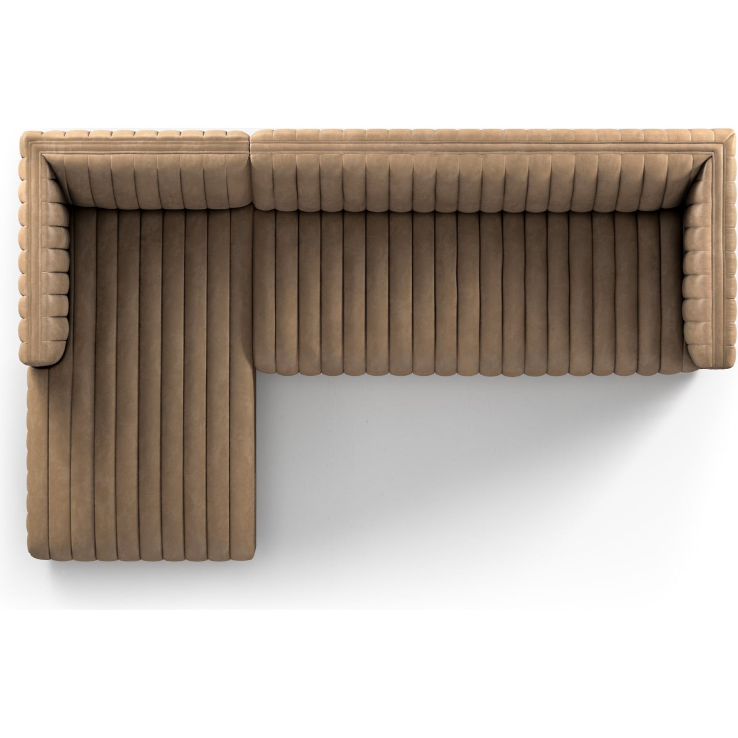 078 SI-1900990 | Additional Silo | Augustine 2-Piece Sectional by Four Hands in palermo drift. Made from top grain leather, poplar plywood, 100% polyester in a coastal style.