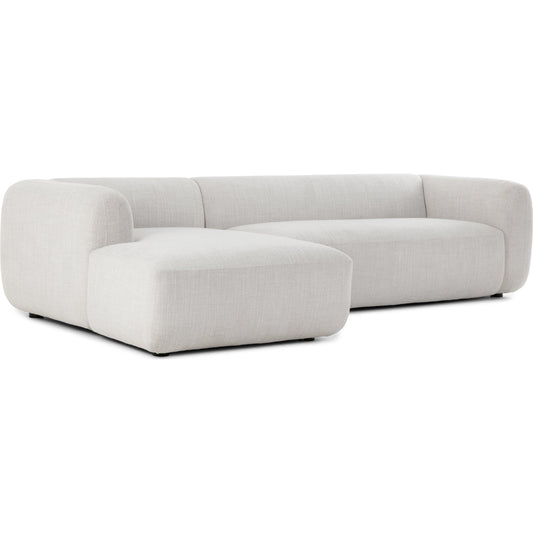 Nara 2-Piece Sectional by Four Hands in gibson wheat, black parawood. Made from 97% polyester, 3% acrylic, solid parawood, solid pine in a modern style.