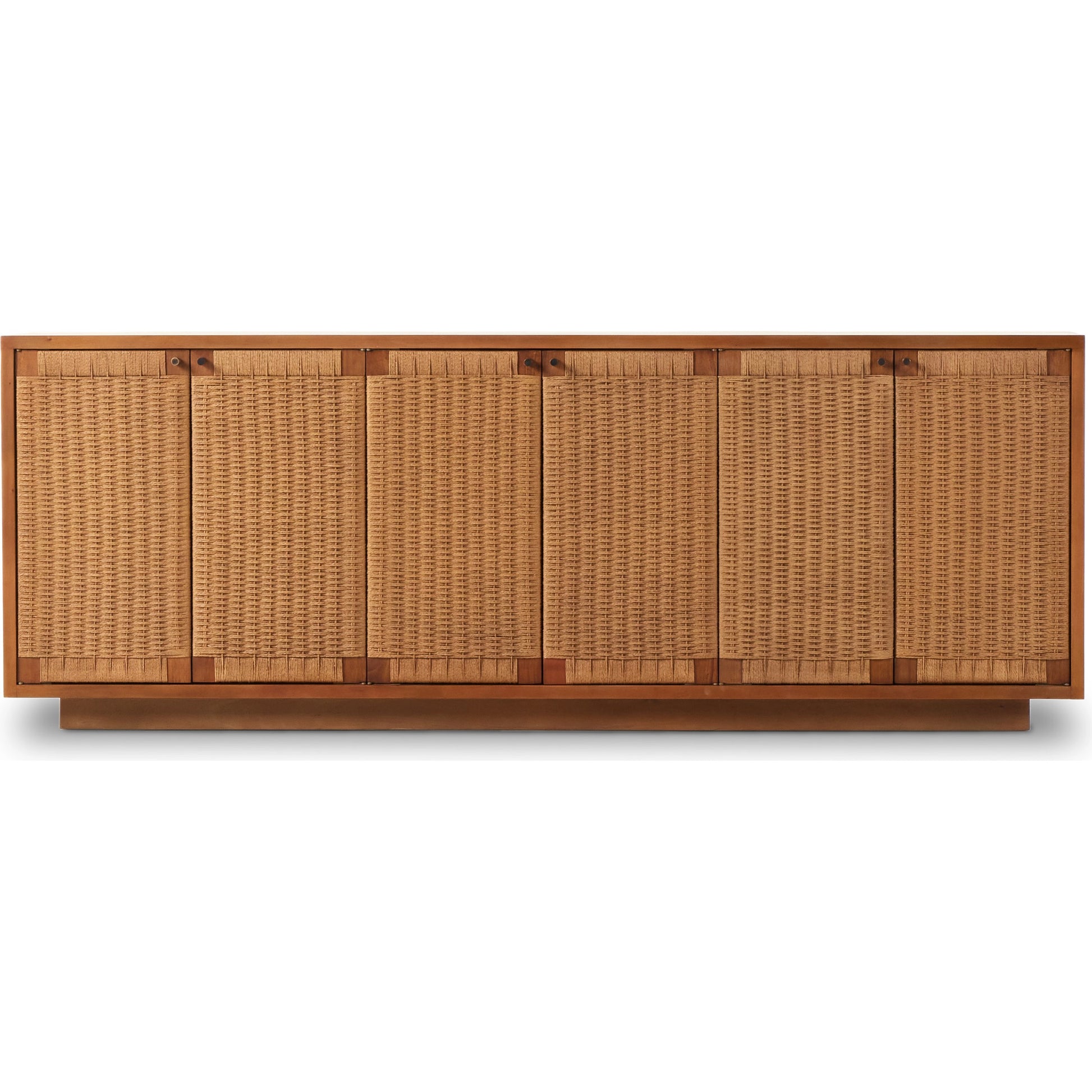 Macklin Sideboard by Four Hands in light mahogany, natural paper rush. Made from mahogany veneer, rush, solid mahogany in a modern style.