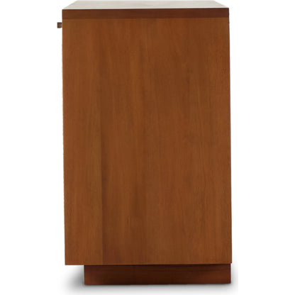 Macklin Sideboard by Four Hands in light mahogany, natural paper rush. Made from mahogany veneer, rush, solid mahogany in a modern style.
