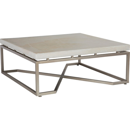 Vara Square Cocktail Table by Artistica Home in champagne silver leaf. Made from unique in a modern style.