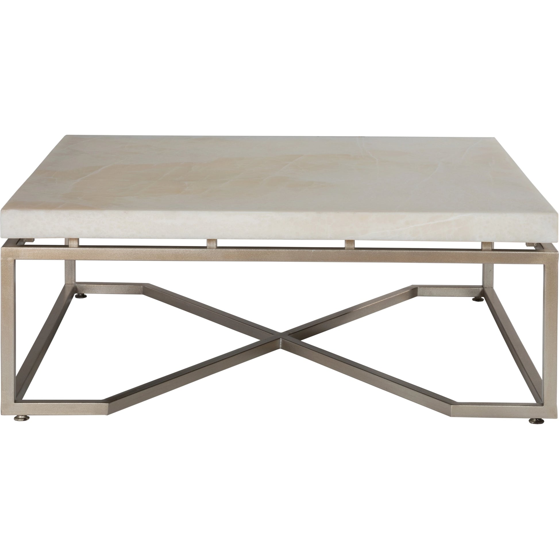 Vara Square Cocktail Table by Artistica Home in champagne silver leaf. Made from unique in a modern style.