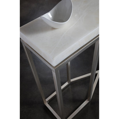 Vara Console Table by Artistica Home in champagne silver leaf. Made from unique in a modern style.
