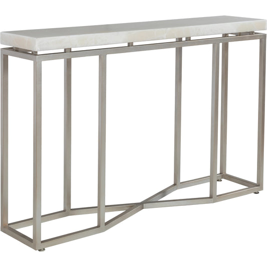 Vara Console Table by Artistica Home in champagne silver leaf. Made from unique in a modern style.