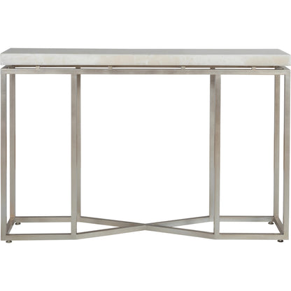 Vara Console Table by Artistica Home in champagne silver leaf. Made from unique in a modern style.