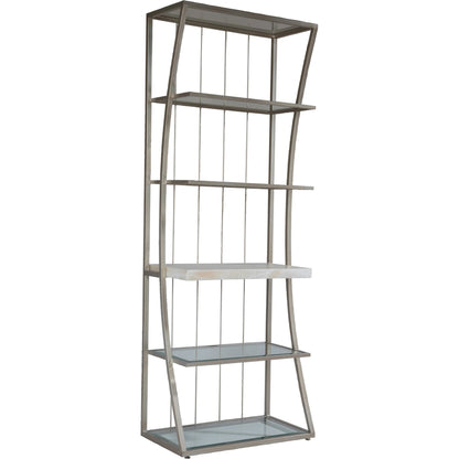 Vara Etagere by Artistica Home in champagne silver leaf. Made from unique in a modern style.