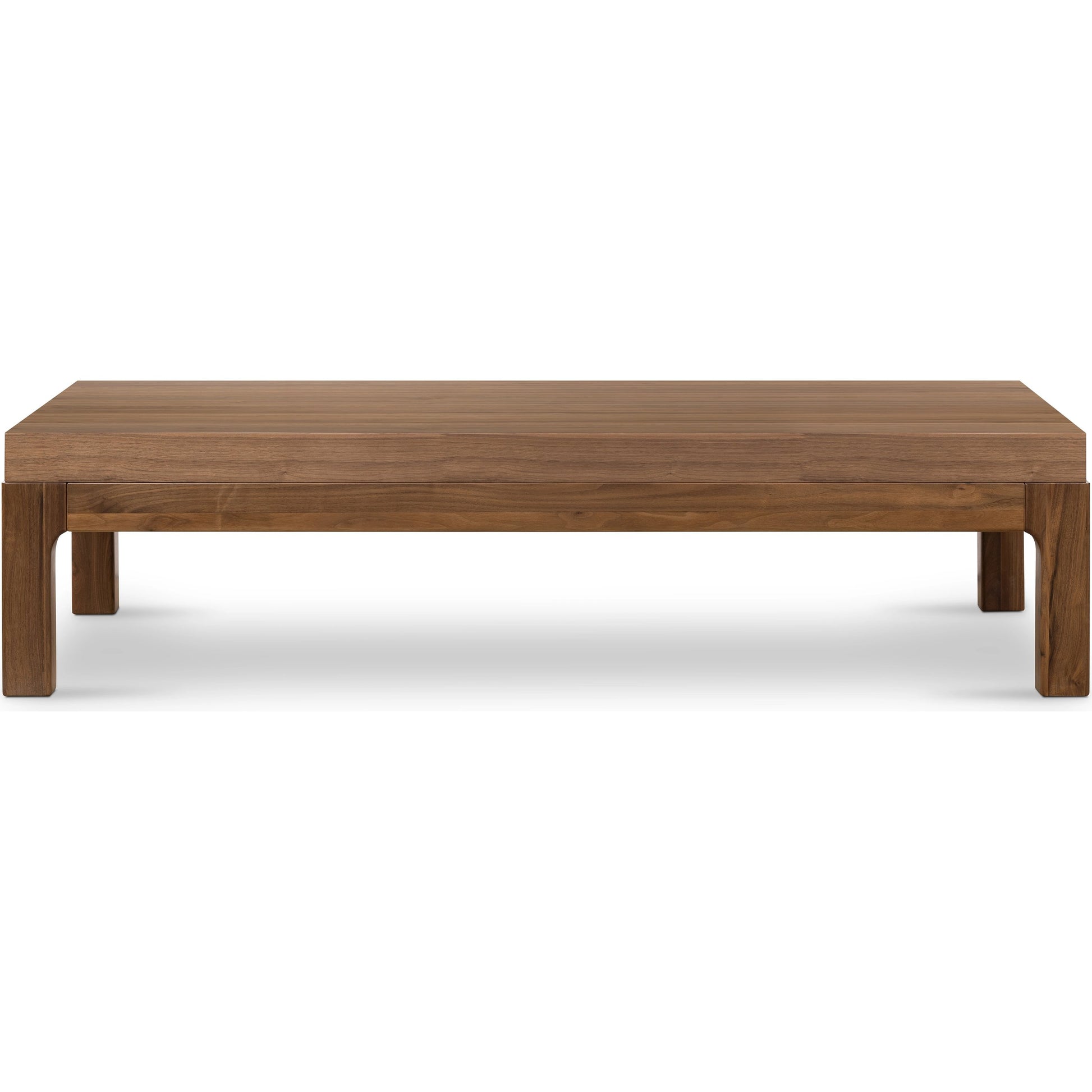 Arturo Coffee Table by Four Hands in natural walnut. Made from walnut veneer, solid walnut in a modern style.