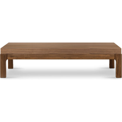 Arturo Coffee Table by Four Hands in natural walnut. Made from walnut veneer, solid walnut in a modern style.