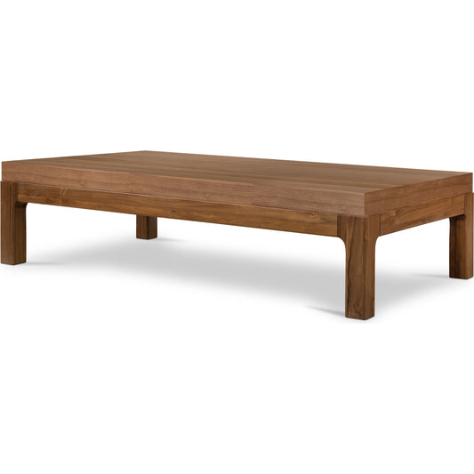 Arturo Coffee Table by Four Hands in natural walnut. Made from walnut veneer, solid walnut in a modern style.