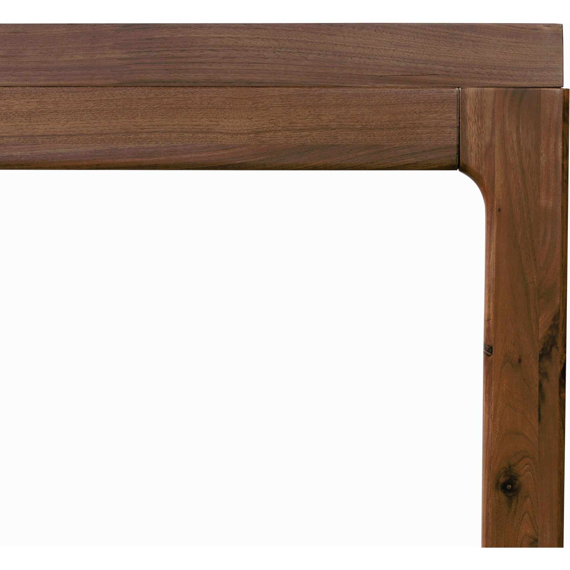 Arturo Console Table by Four Hands in natural walnut. Made from walnut veneer, solid walnut in a modern style.