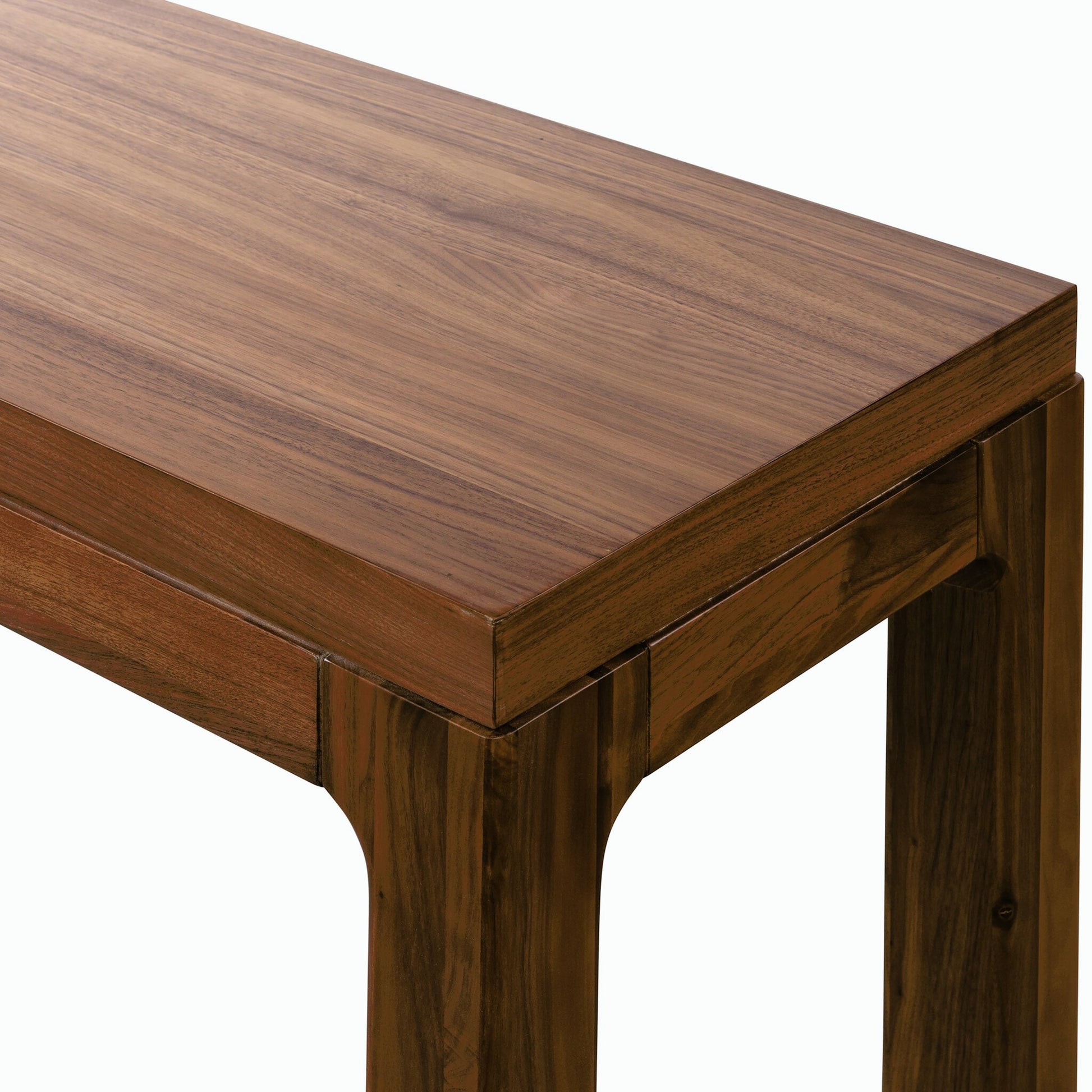 Arturo Console Table by Four Hands in natural walnut. Made from walnut veneer, solid walnut in a modern style.