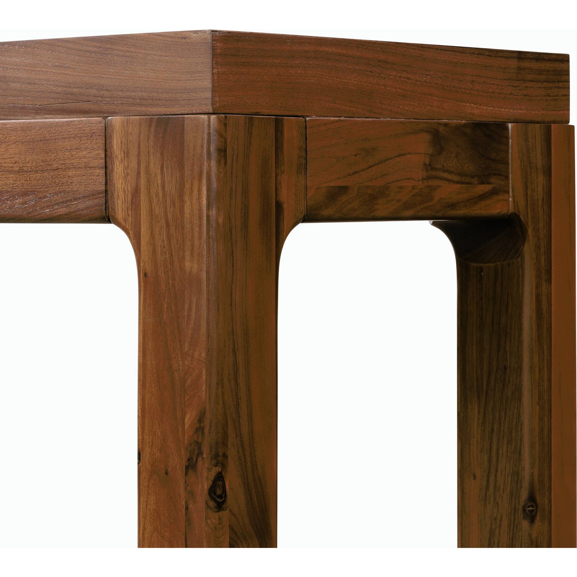 Arturo Console Table by Four Hands in natural walnut. Made from walnut veneer, solid walnut in a modern style.