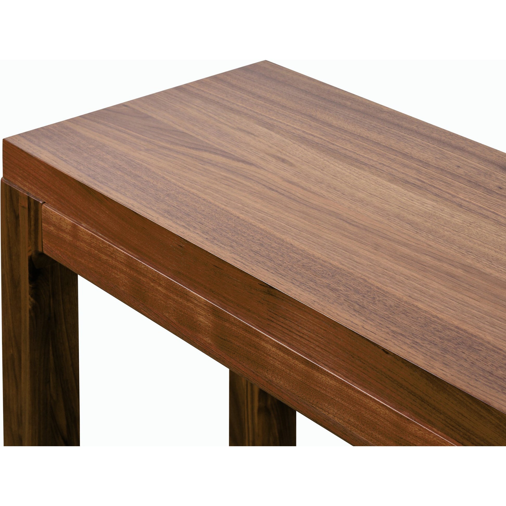 Arturo Console Table by Four Hands in natural walnut. Made from walnut veneer, solid walnut in a modern style.