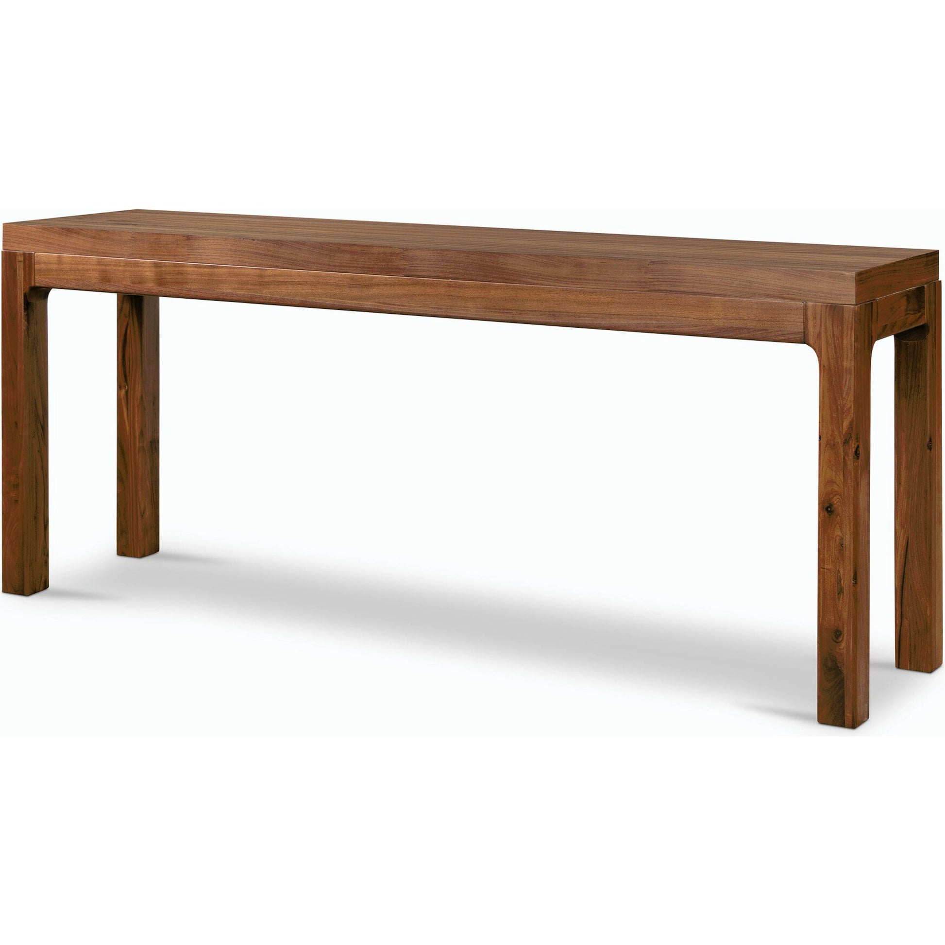 Arturo Console Table by Four Hands in natural walnut. Made from walnut veneer, solid walnut in a modern style.