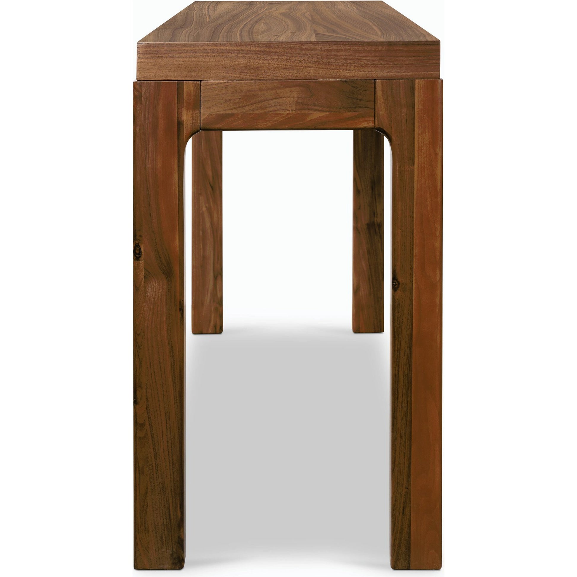 Arturo Console Table by Four Hands in natural walnut. Made from walnut veneer, solid walnut in a modern style.